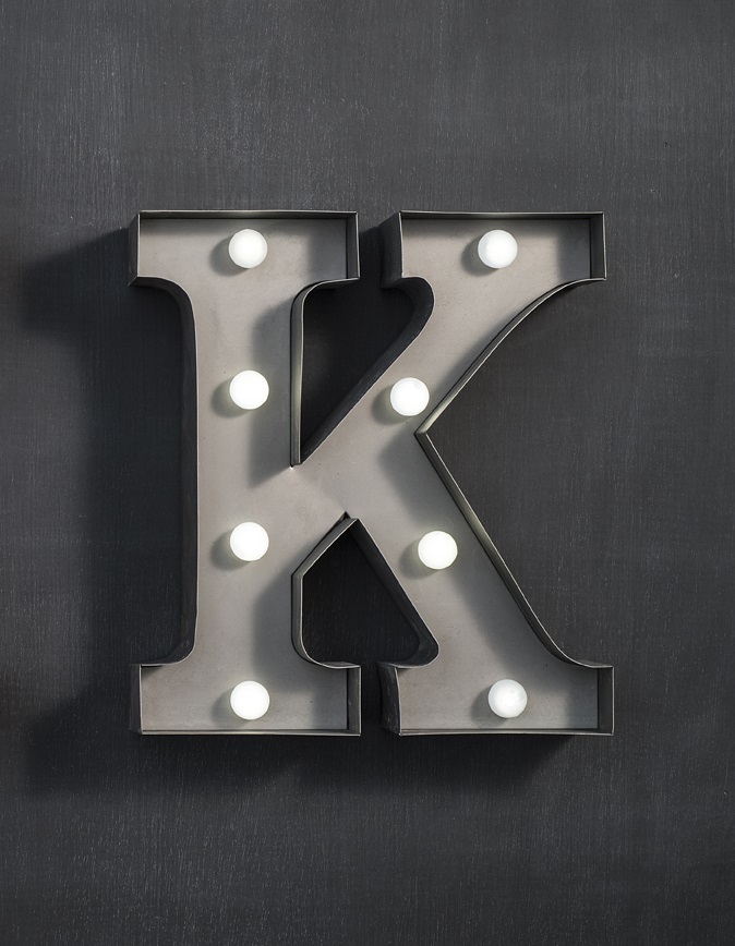 Настенный декор буква "K" с подсветкой LED, 2 цвета  в Красноярске